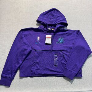 NBA Lakers Purple Nike Hoodie L/G Large Fleece Pullover With Pockets